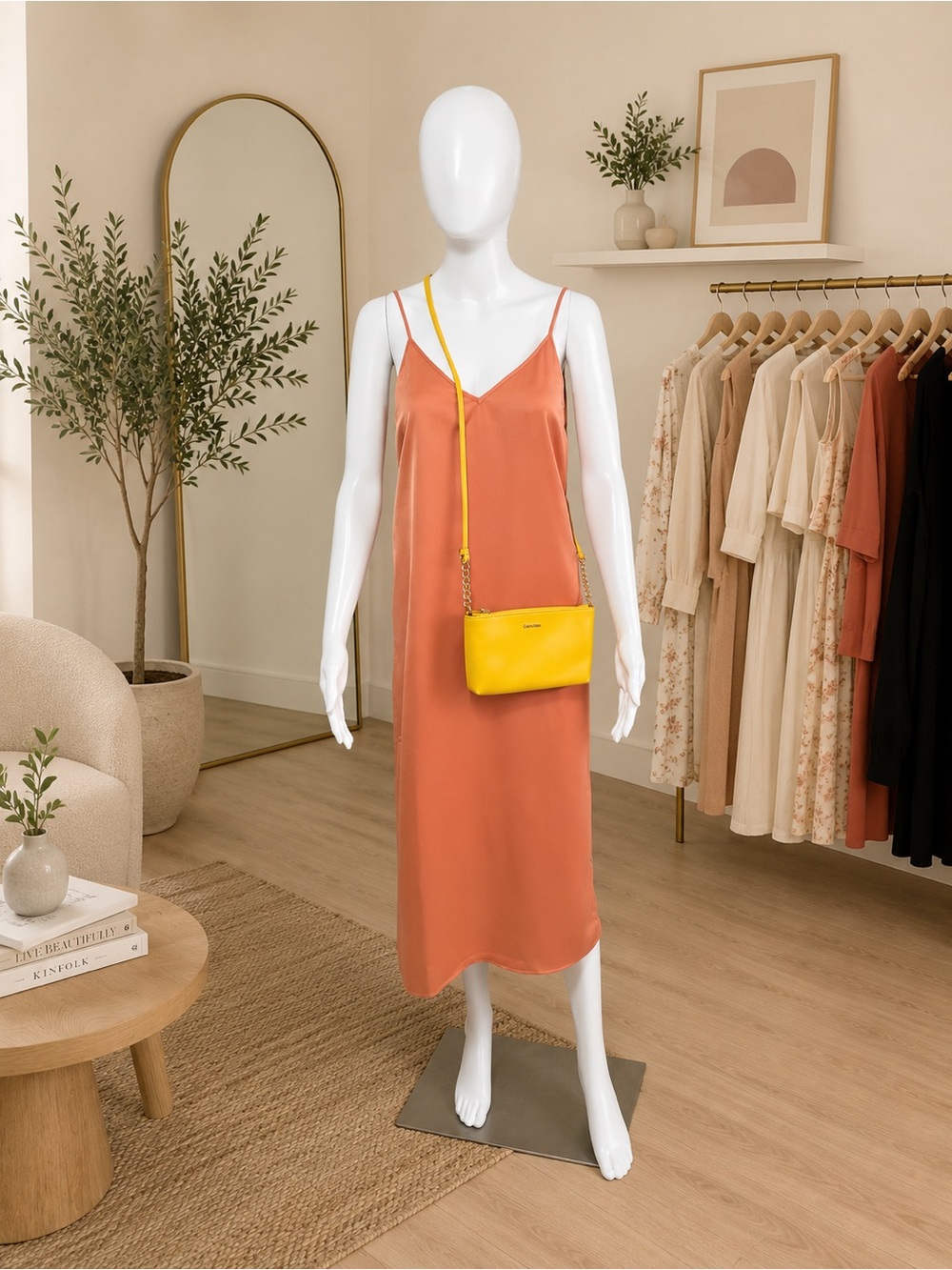 a new day Coral-Peach Slip Midi Dress